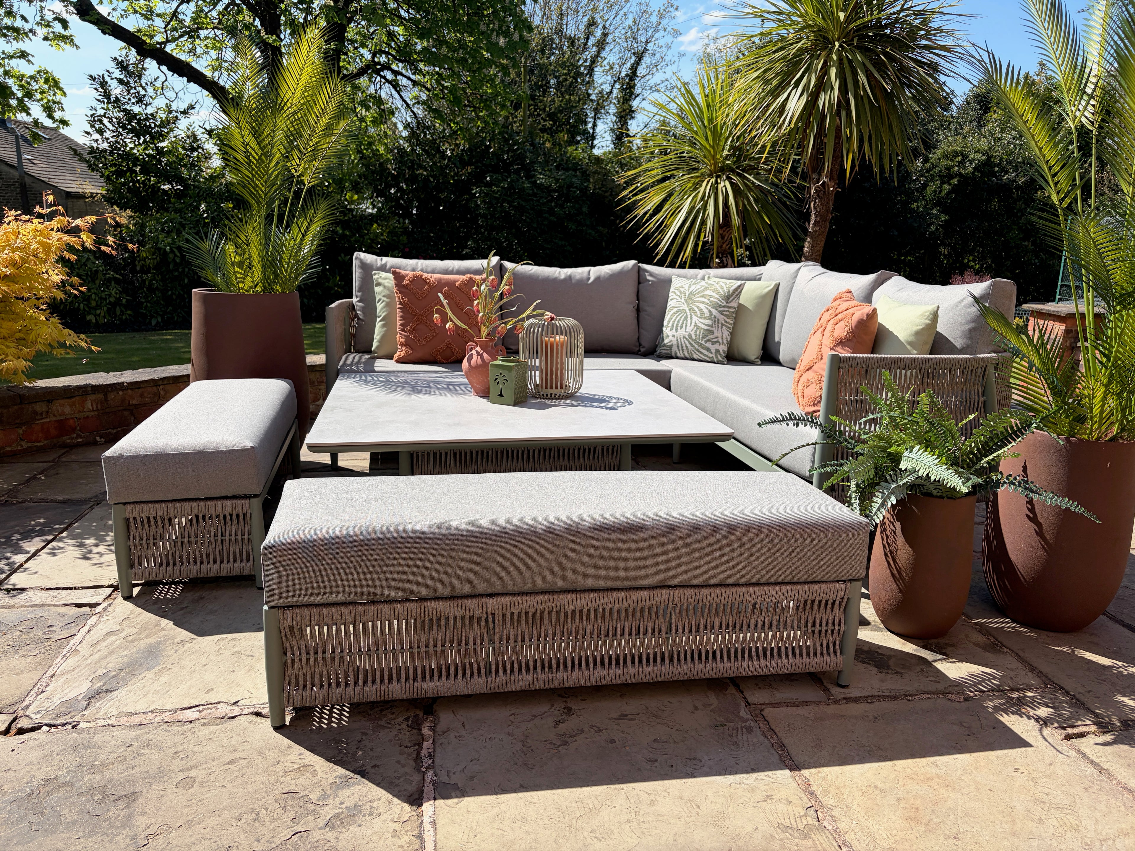 Loom Oasis Corner Sofa Set with height adjustable table